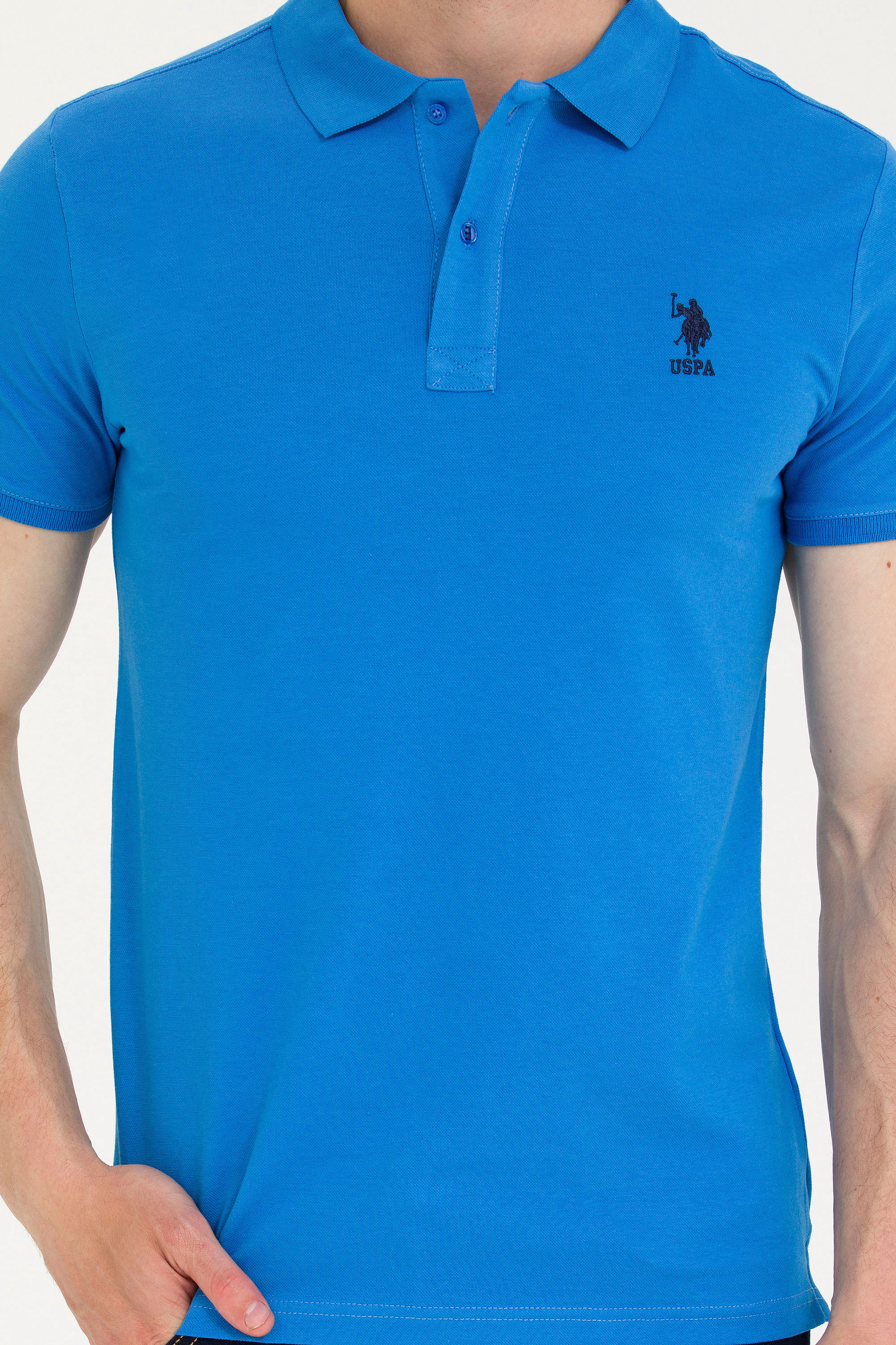 Erkek Saks Basic Polo Yaka Tişört - Image 6