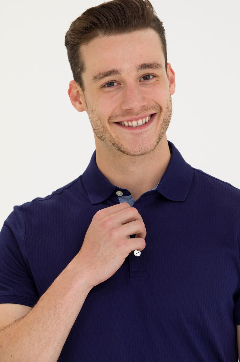 Erkek Lacivert Polo Yaka Tişört