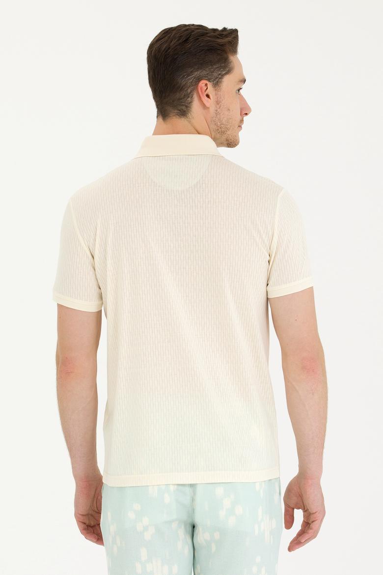 Erkek Krem Polo Yaka Tişört - 50263350024