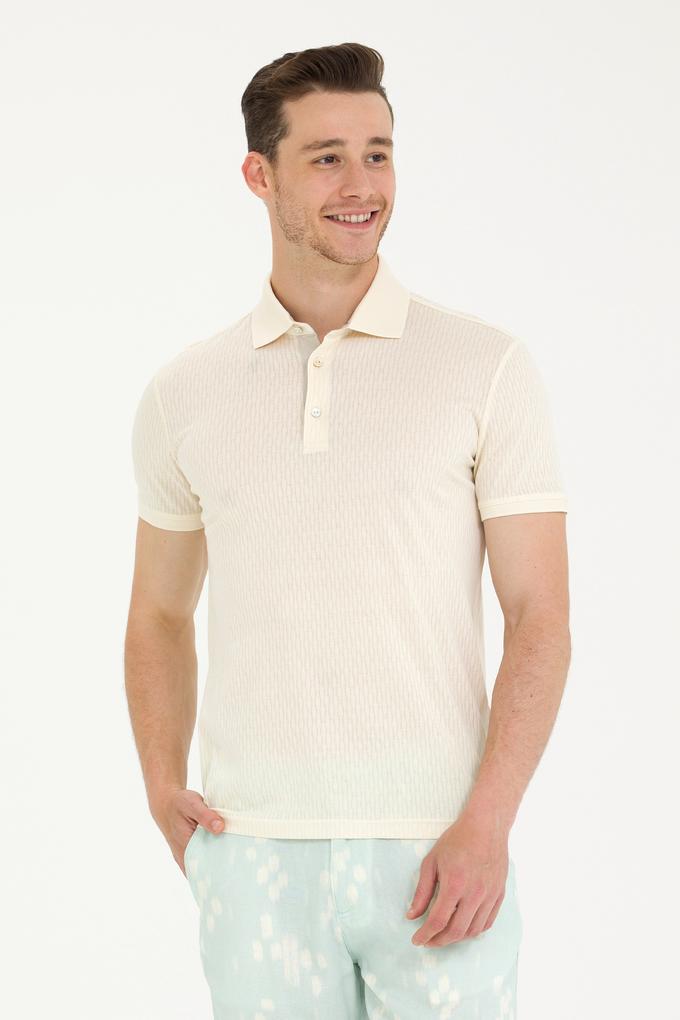 Erkek Krem Polo Yaka Tişört