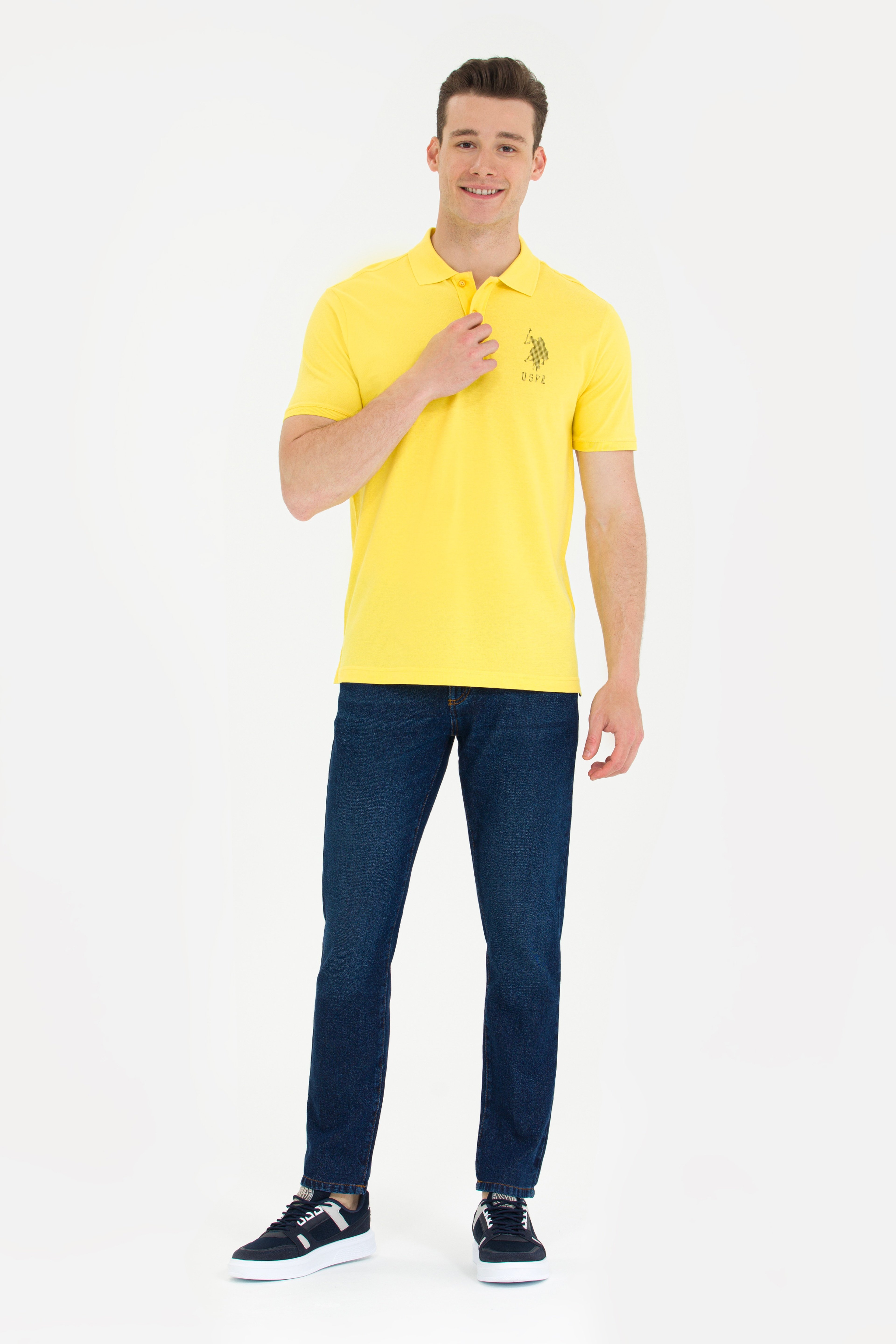 Erkek Koyu Sarı Polo Yaka Tişört