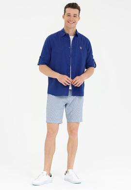 Erkek Mavi Dokuma Şort - 50263829011