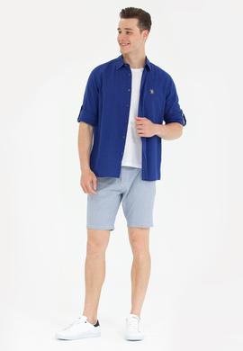 Erkek Mavi Dokuma Şort - 50263829011