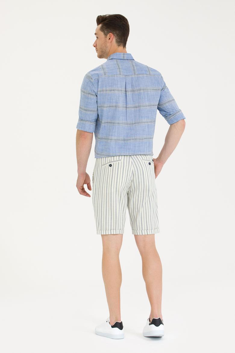 Erkek Lacivert Dokuma Şort - 50263841008