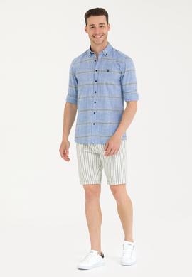 Erkek Lacivert Dokuma Şort - 50263841008