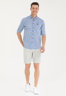 Erkek Lacivert Dokuma Şort - 50263841008