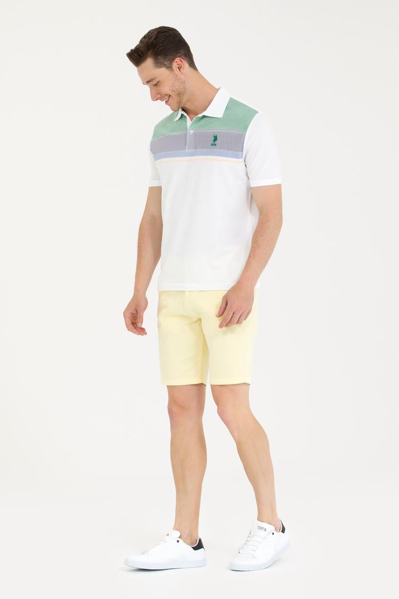 Erkek Açık Sarı Dokuma Şort - 50263845005
