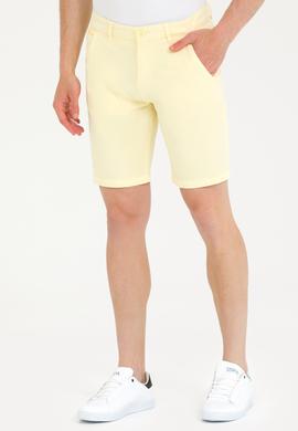 Erkek Açık Sarı Dokuma Şort - 50263845005