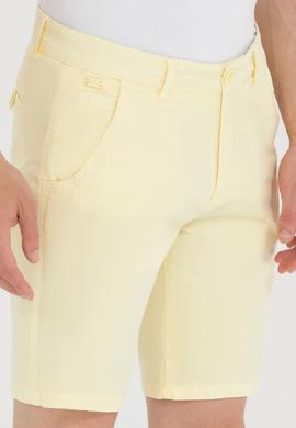 Erkek Açık Sarı Dokuma Şort - 50263845005