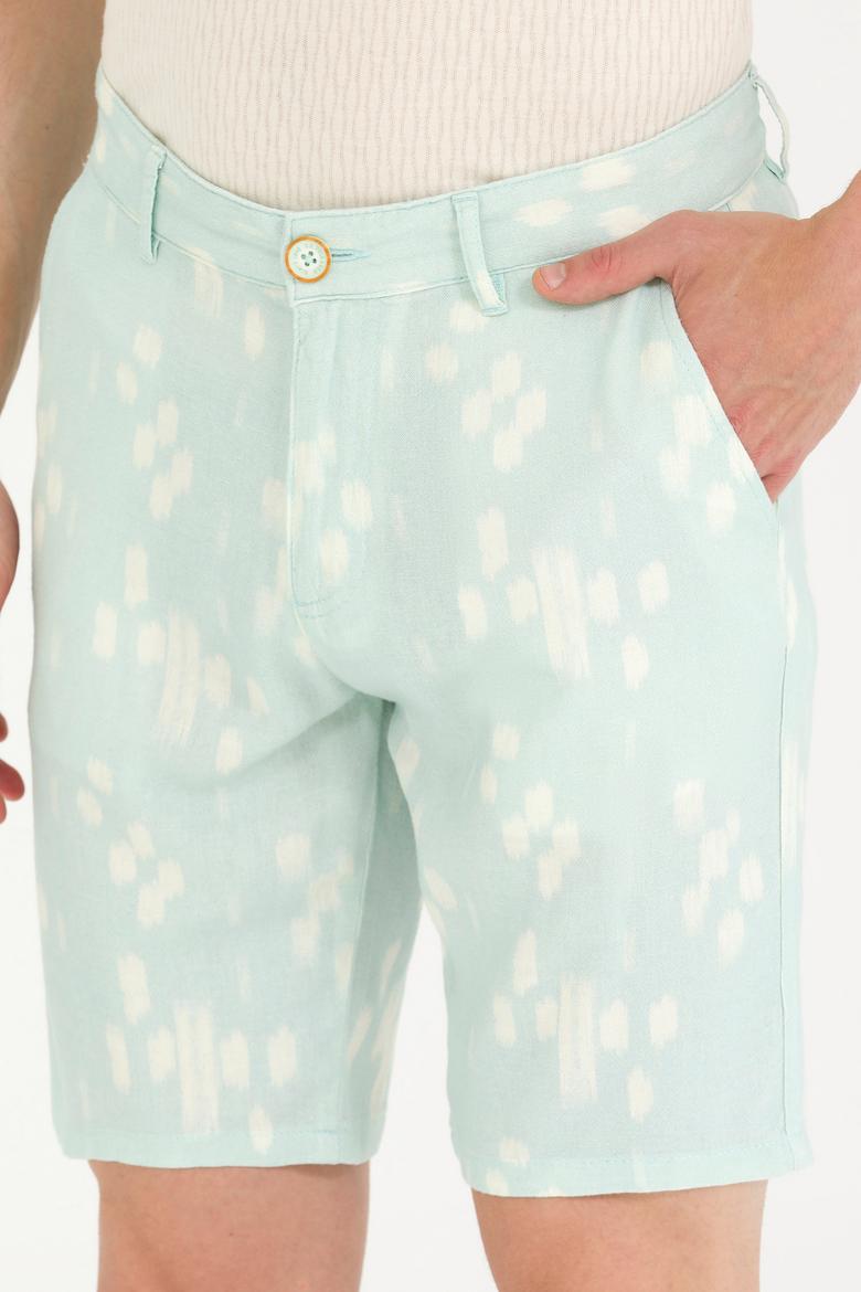 Erkek Su Yeşili Dokuma Şort - 50263848038