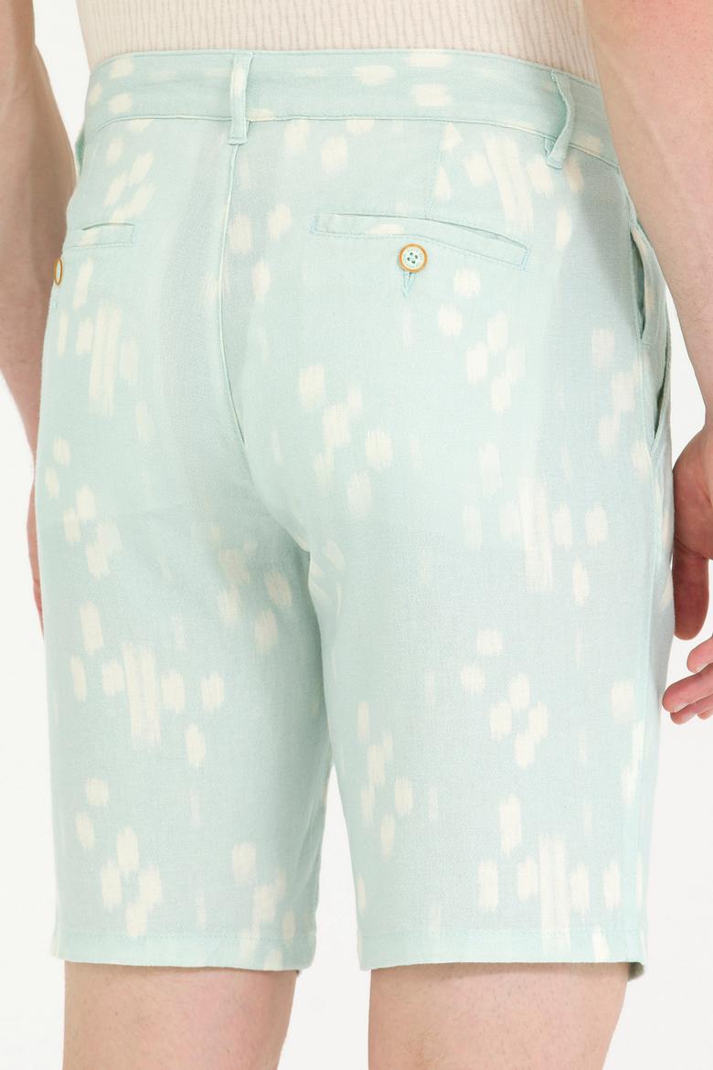 Erkek Su Yeşili Dokuma Şort - 50263848038