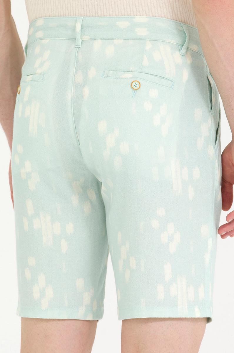 Erkek Su Yeşili Dokuma Şort