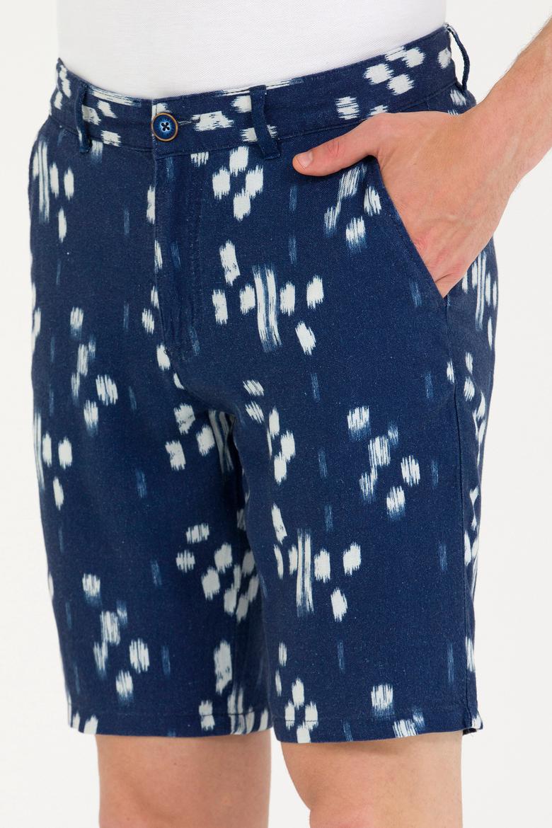 Erkek Lacivert Dokuma Şort - 50263848053