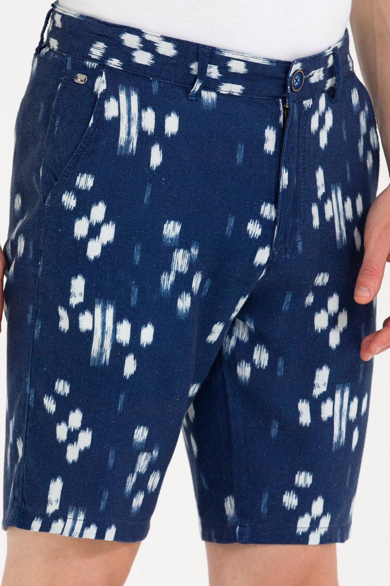 Erkek Lacivert Dokuma Şort - 50263848053