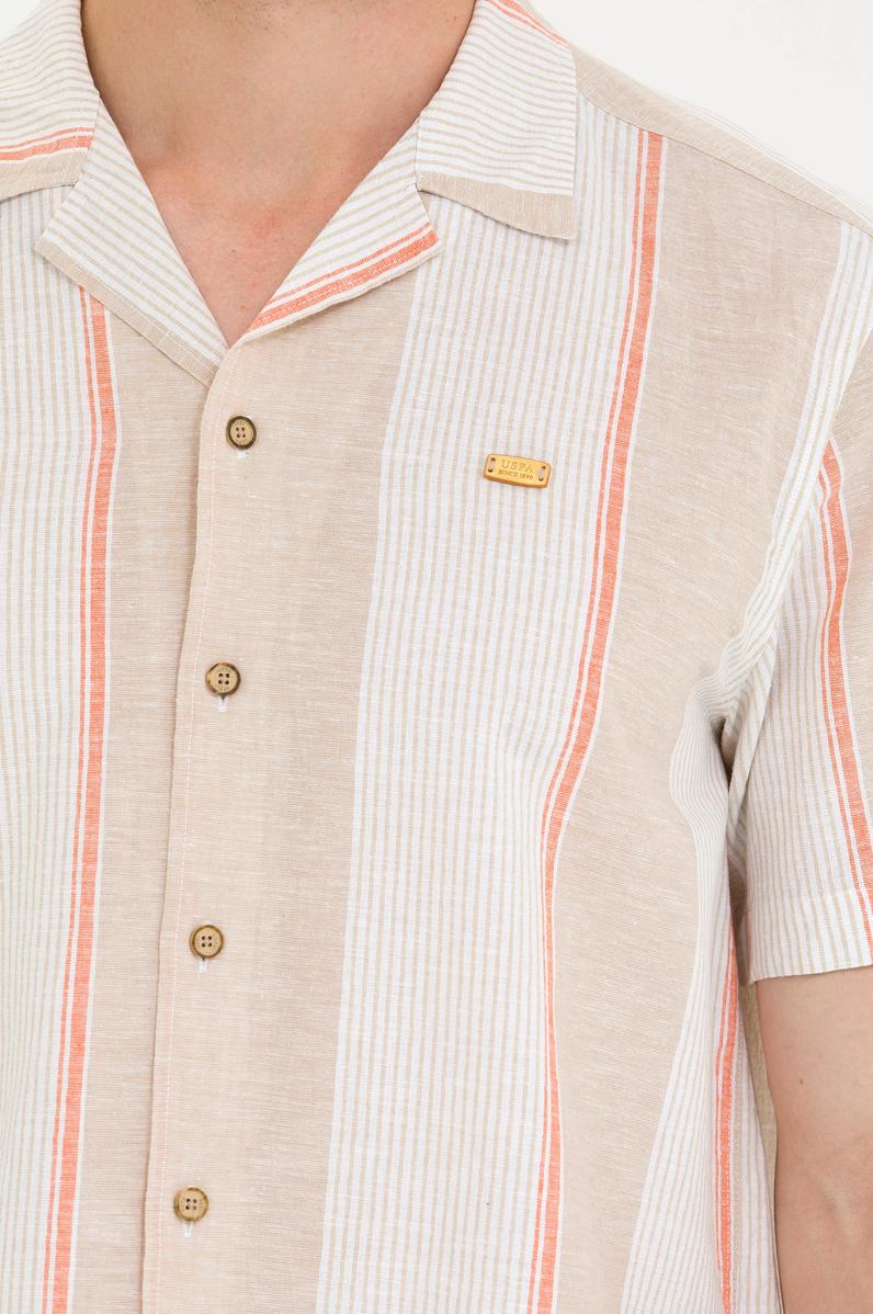 Erkek Camel Kısa Kollu Gömlek