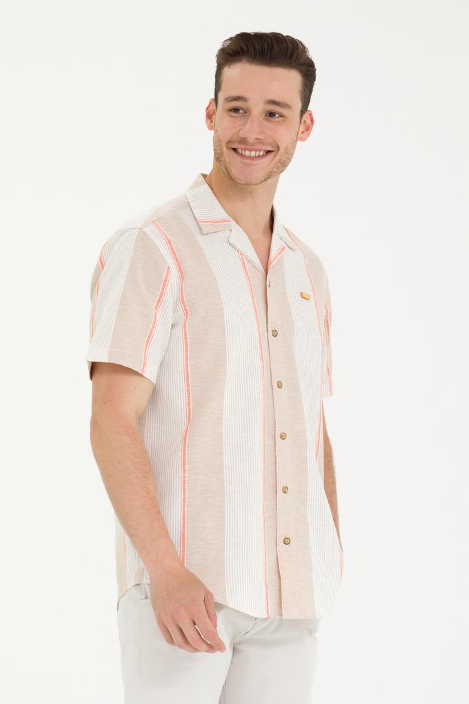 Erkek Camel Kısa Kollu Gömlek