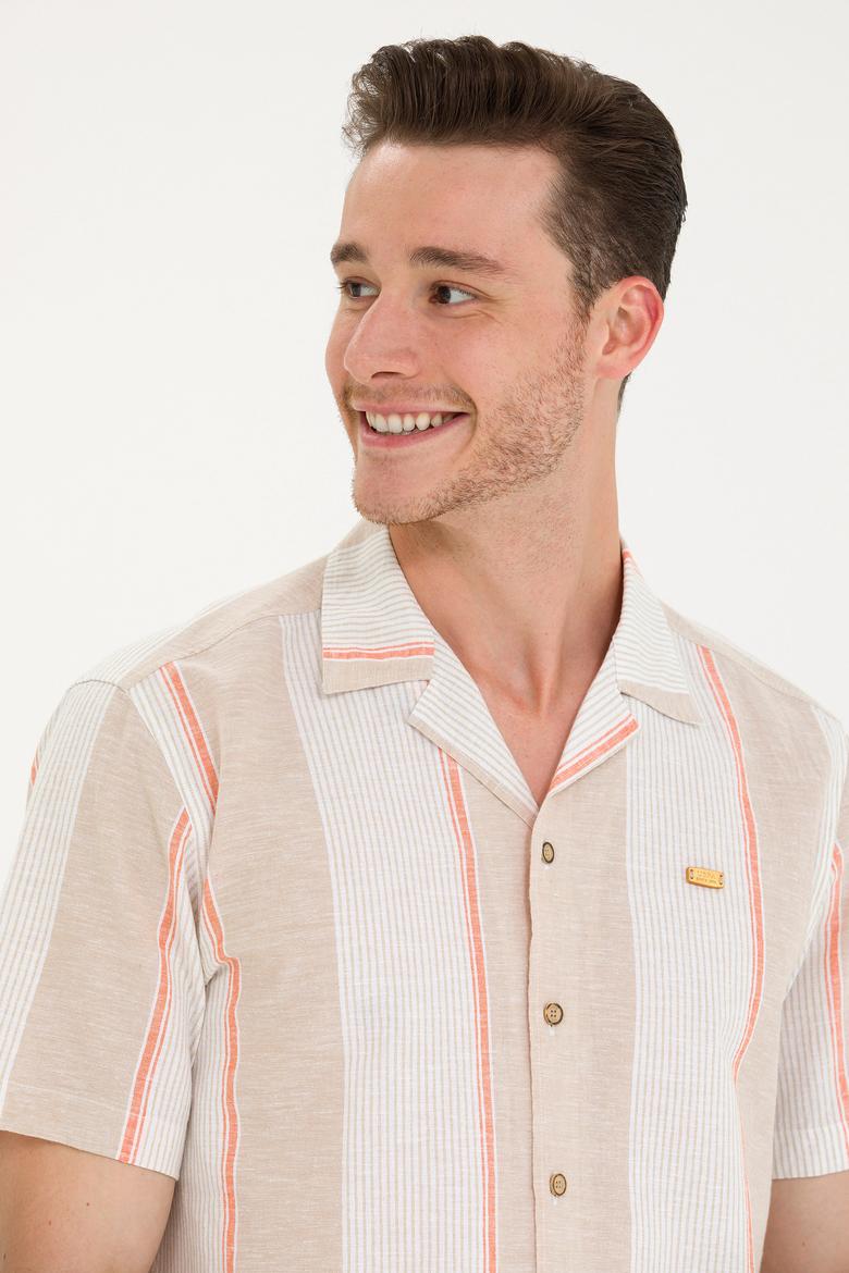 Erkek Camel Kısa Kollu Gömlek - 50263670008