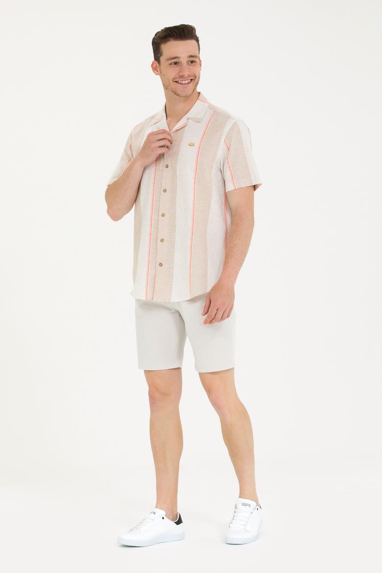 Erkek Camel Kısa Kollu Gömlek - 50263670008