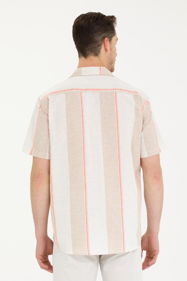 Erkek Camel Kısa Kollu Gömlek - 50263670008