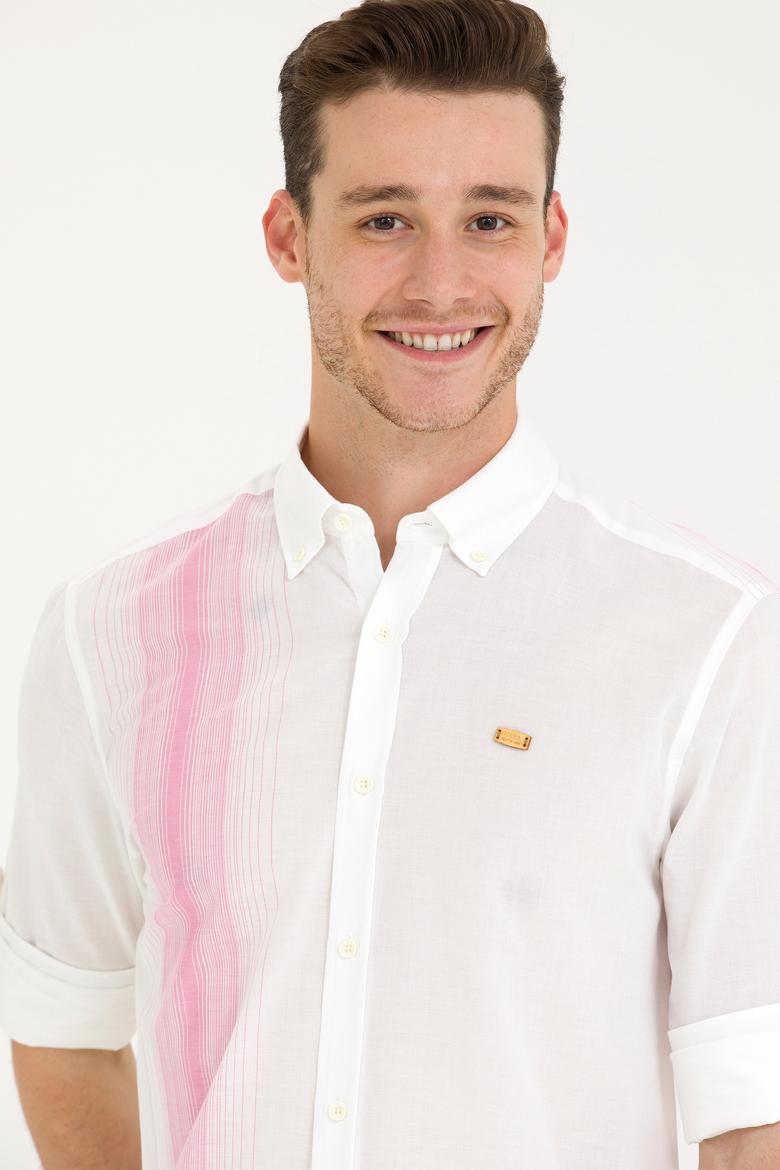 Erkek Beyaz Uzun Kollu Gömlek - 50264069025