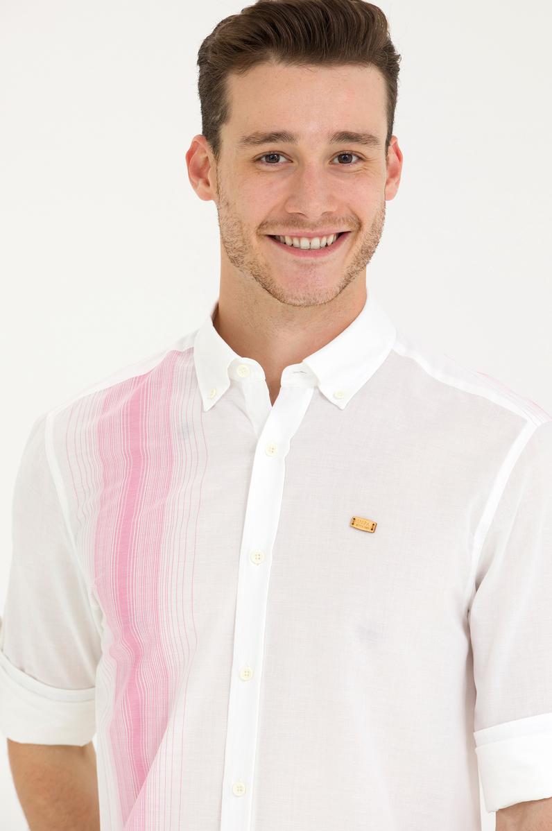 Erkek Beyaz Uzun Kollu Gömlek