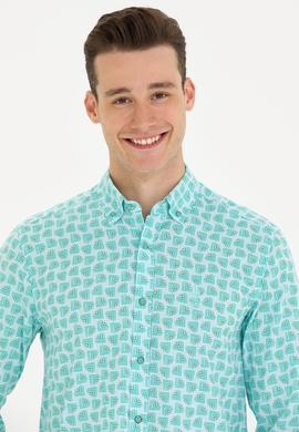 Erkek Mint Uzun Kollu Gömlek - 50263880023
