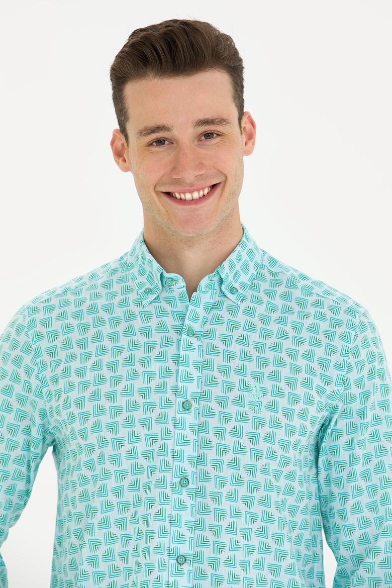 Erkek Mint Uzun Kollu Gömlek - 50263880023