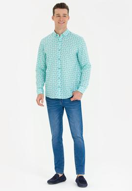 Erkek Mint Uzun Kollu Gömlek - 50263880023