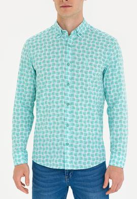 Erkek Mint Uzun Kollu Gömlek - 50263880023