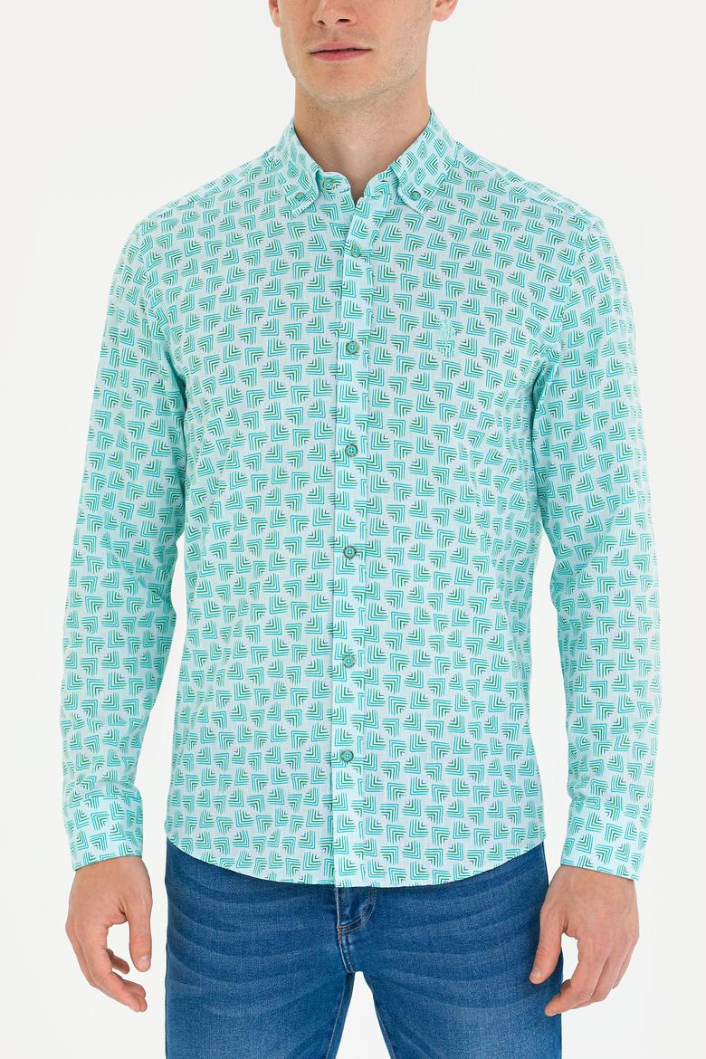 Erkek Mint Uzun Kollu Gömlek - 50263880023