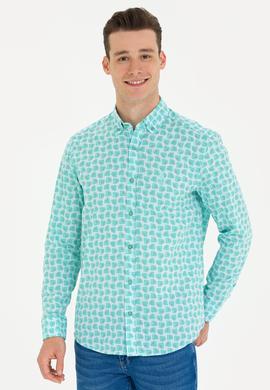 Erkek Mint Uzun Kollu Gömlek - 50263880023