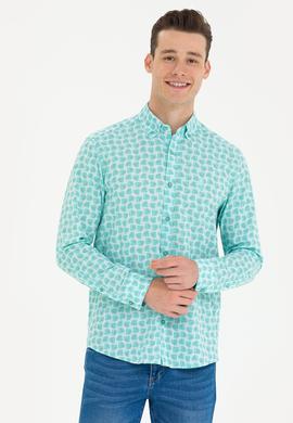 Erkek Mint Uzun Kollu Gömlek - 50263880023