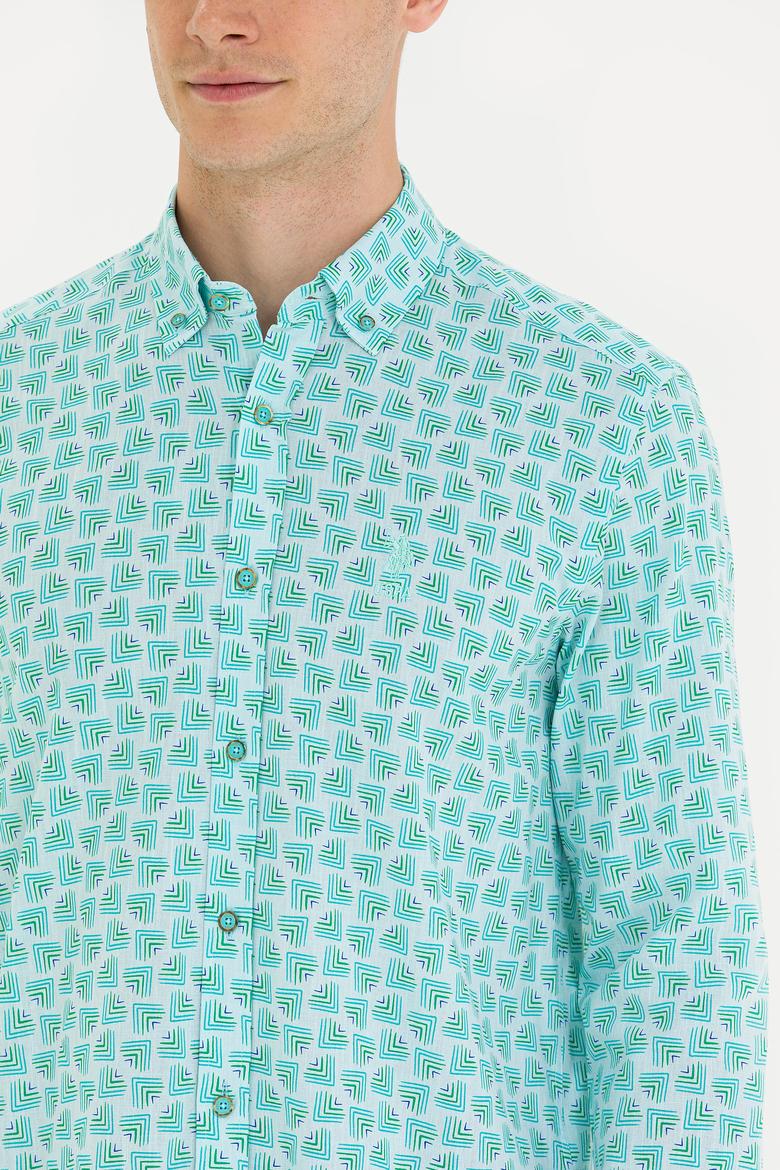 Erkek Mint Uzun Kollu Gömlek - 50263880025