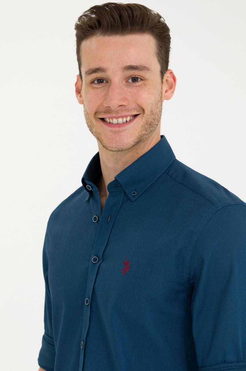 Erkek Lacivert Uzun Kollu Gömlek