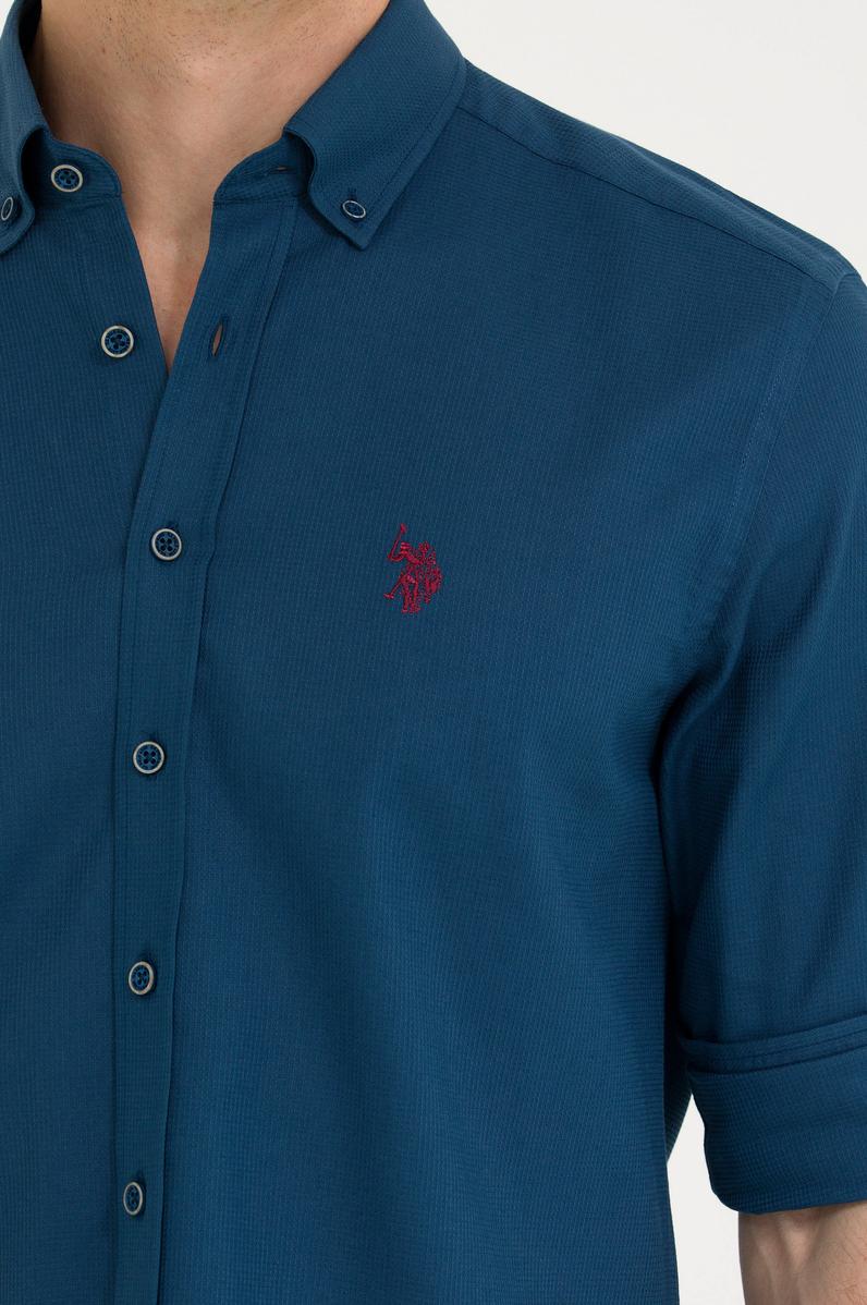 Erkek Lacivert Uzun Kollu Gömlek