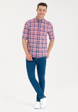 Erkek Kareli Kırmızı Gömlek - 50266124010