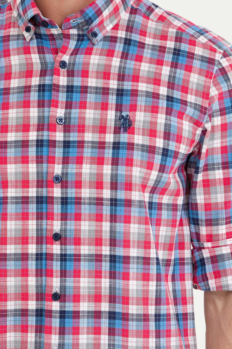 Erkek Kareli Kırmızı Gömlek - 50266124010