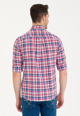 Erkek Kareli Kırmızı Gömlek - 50266124010