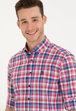 Erkek Kareli Kırmızı Gömlek - 50266124010