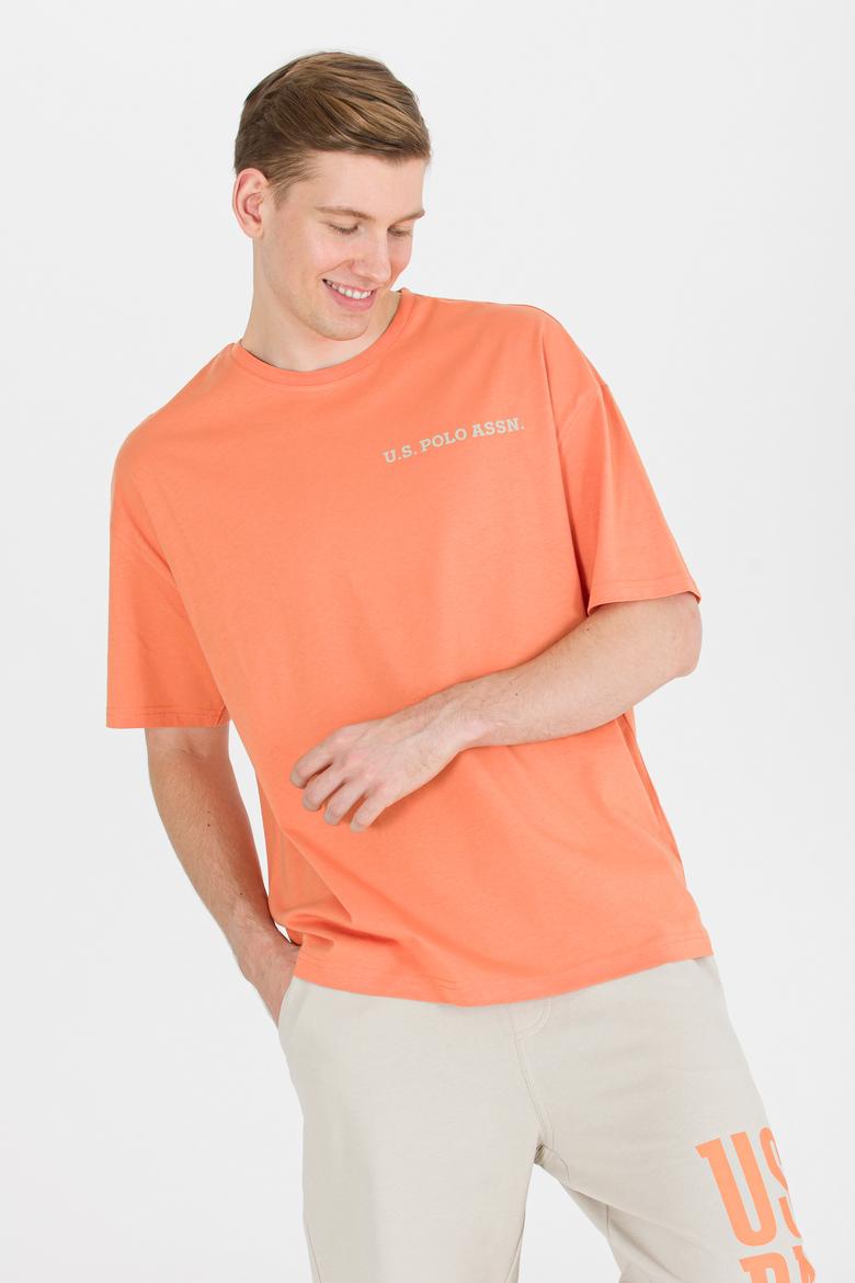 Erkek Kiremit Oversize Bisiklet Yaka Tişört