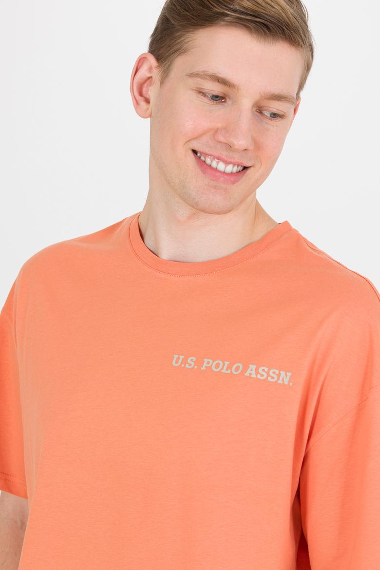 Erkek Kiremit Oversize Bisiklet Yaka Tişört - 50264919039