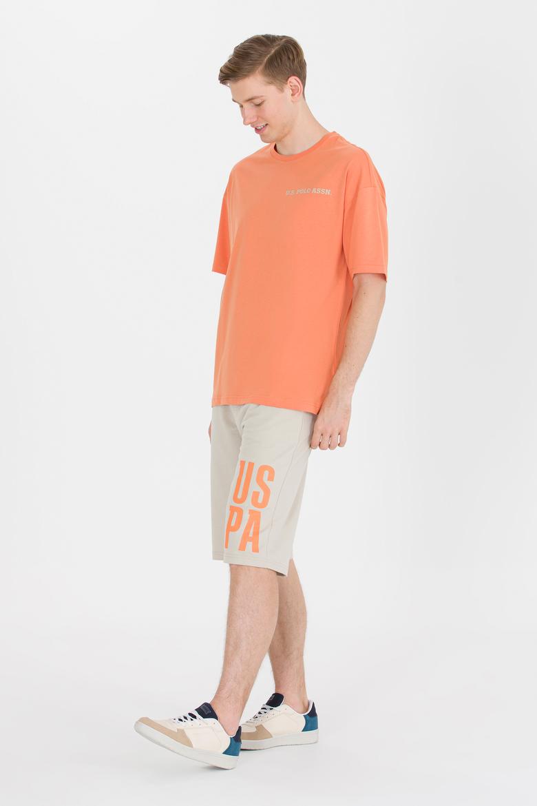 Erkek Kiremit Oversize Bisiklet Yaka Tişört - 50264919039