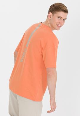 Erkek Kiremit Oversize Bisiklet Yaka Tişört - 50264919039