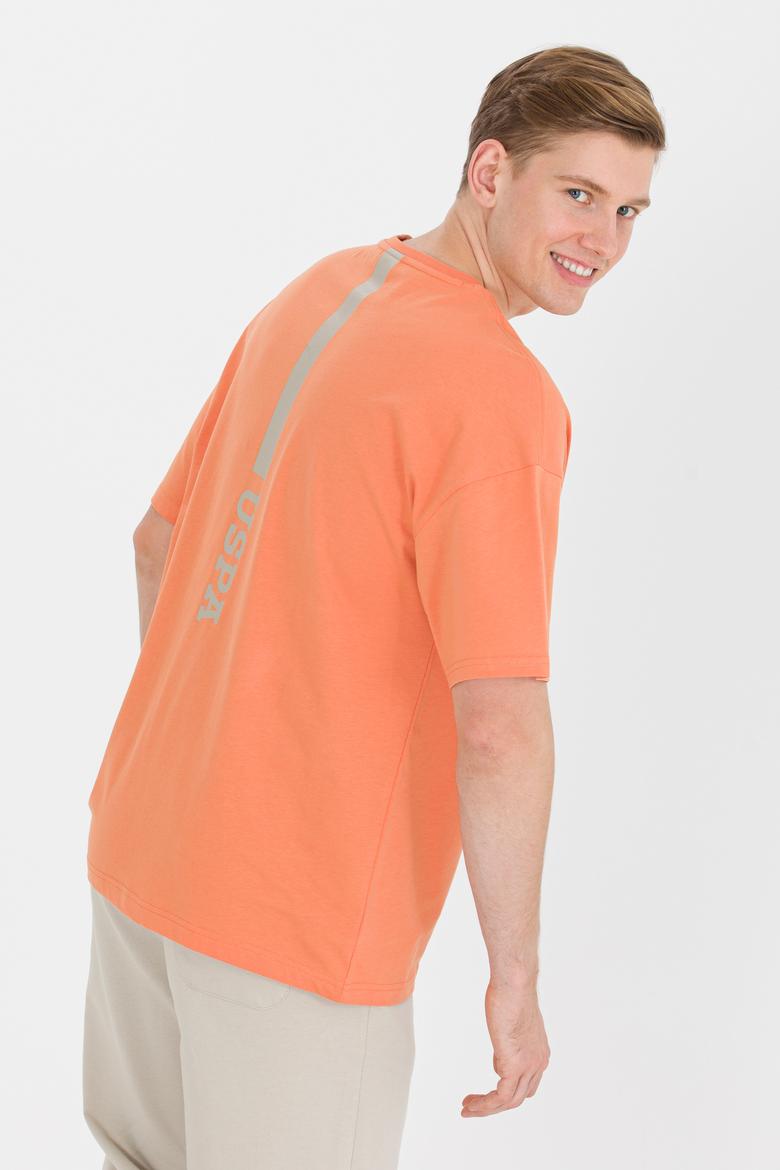 Erkek Kiremit Oversize Bisiklet Yaka Tişört - 50264919039