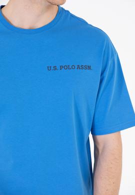 Erkek Saks Oversize Bisiklet Yaka Tişört - 50264919010