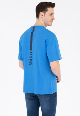 Erkek Saks Oversize Bisiklet Yaka Tişört - 50264919010