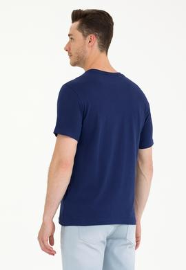 Erkek Lacivert Bisiklet Yaka Tişört - 50264937007