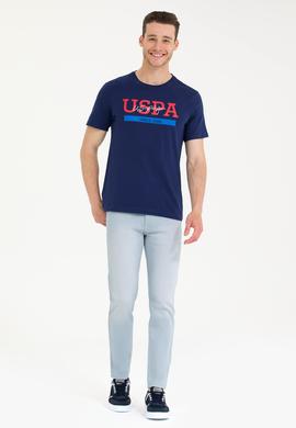 Erkek Lacivert Bisiklet Yaka Tişört - 50264937007