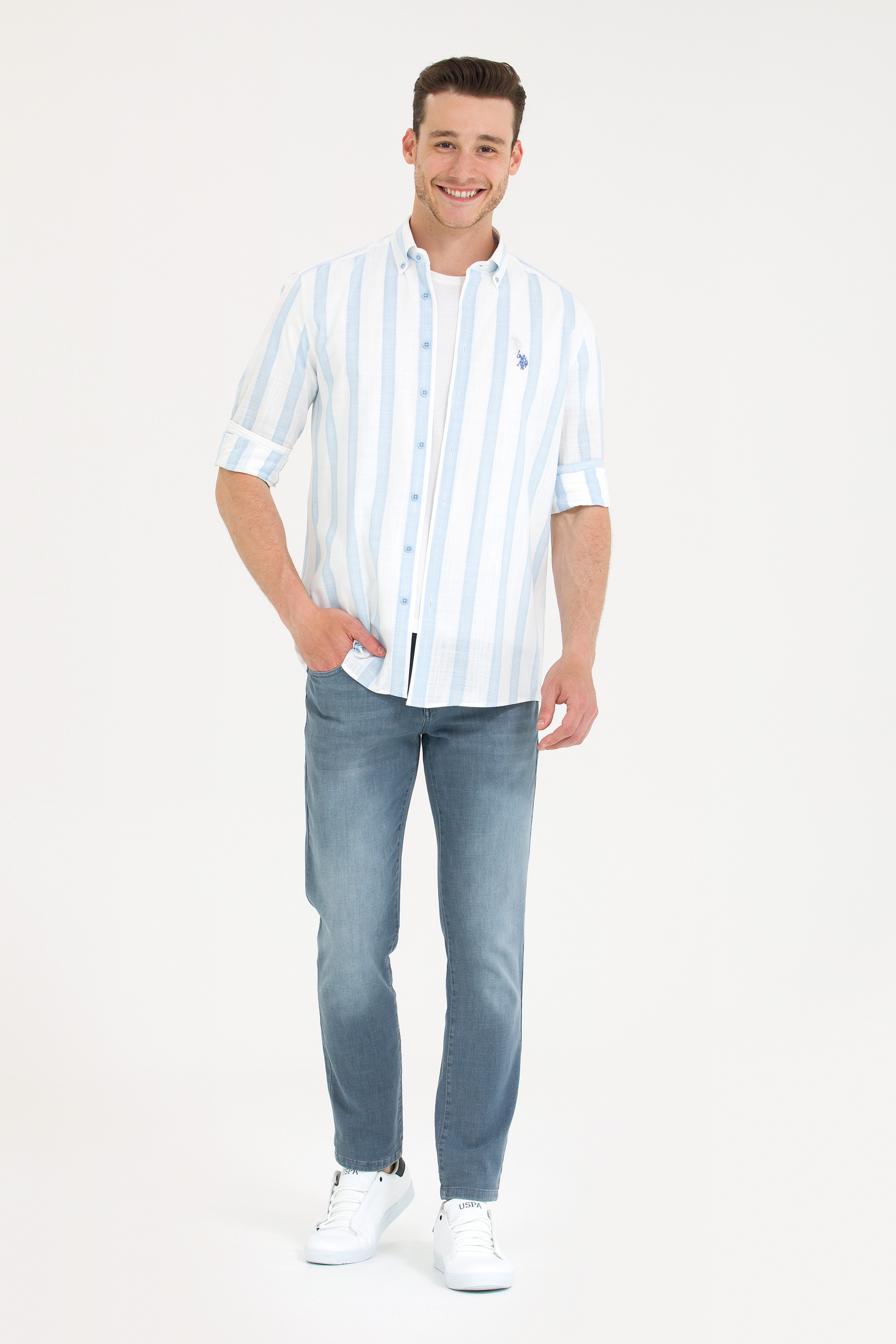 Erkek Gri Jean Pantolon - Image 1