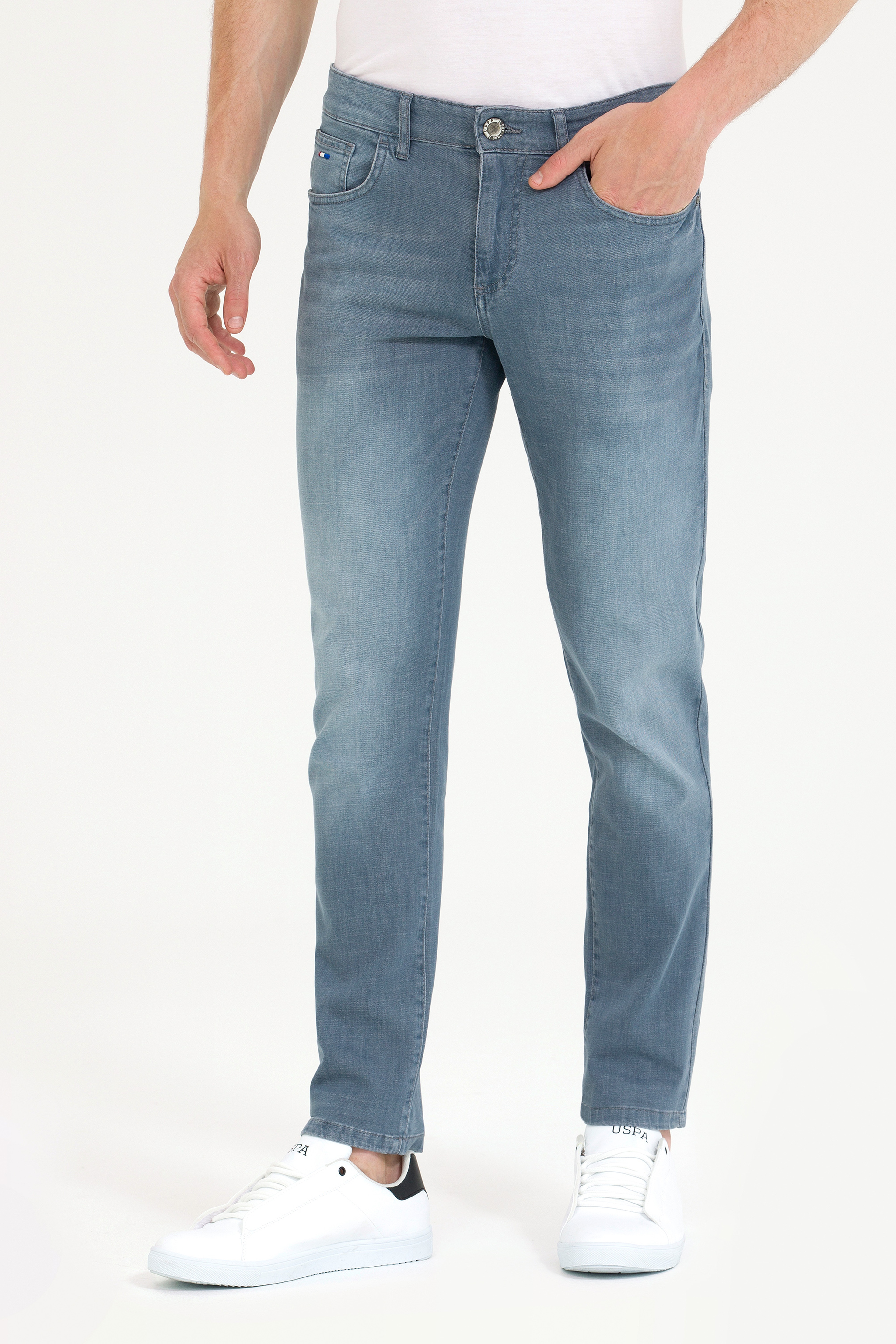 Erkek Gri Jean Pantolon - Image 2